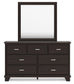 Covetown Twin Panel Bed with Mirrored Dresser