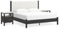 Cadmori King Upholstered Panel Bed with 2 Nightstands