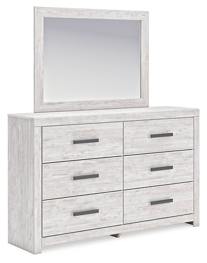 Cayboni Queen Panel Bed with Mirrored Dresser and Nightstand