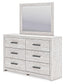 Cayboni King Panel Bed with Mirrored Dresser, Chest and 2 Nightstands