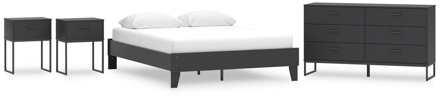 Socalle Queen Platform Bed with Dresser and 2 Nightstands