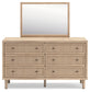 Cielden King Panel Bed with Mirrored Dresser and 2 Nightstands