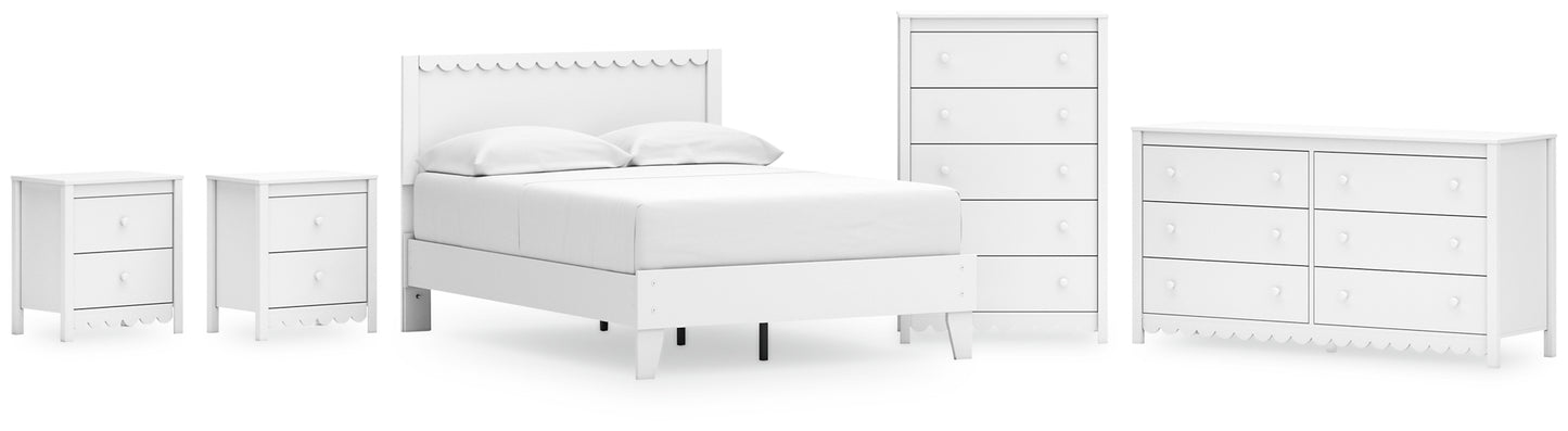 Hallityn Full Panel Platform Bed with Dresser, Chest and 2 Nightstands