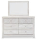 Paxberry Queen Panel Bed with Mirrored Dresser, Chest and Nightstand