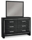 Kaydell King Upholstered Panel Storage Bed with Mirrored Dresser, Chest and Nightstand