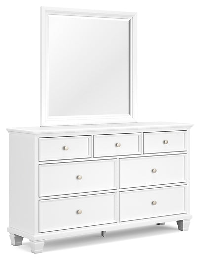 Fortman Full Panel Bed with Mirrored Dresser and Nightstand