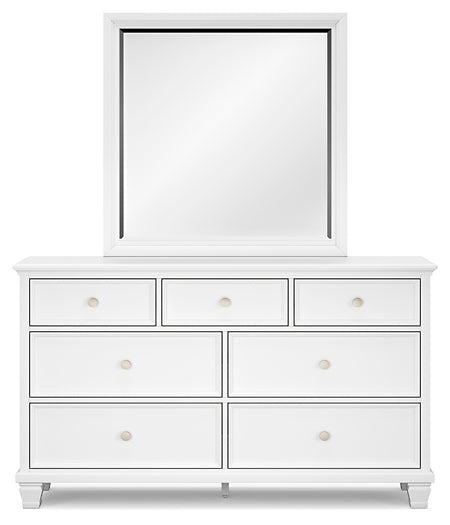 Fortman Twin Panel Bed with Mirrored Dresser and Nightstand