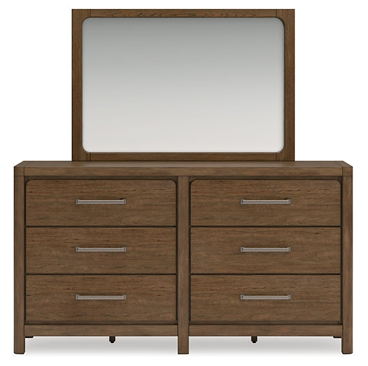 Cabalynn King Upholstered Bed with Mirrored Dresser and Nightstand